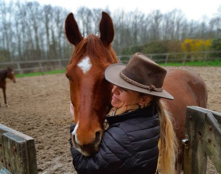 Christine met haar paarden